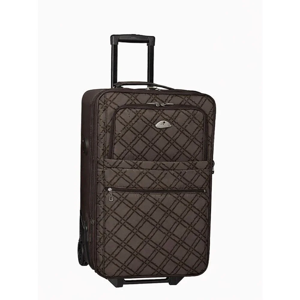 American Flyer Pemberly Buckles Piece Luggage Classic Brown- Travel
